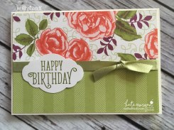 Birthday Card using Stampin Ups Petal Garden DSP, Pretty Label and Happy Birthday Gorgeous by Kate Morgan, Independent Demonstrator Australia 11