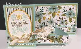 FREE Tutorial for Double Z Fold using Whole Lot of Lovely DSP &amp; Best Birds stamp set by Kate Morgan, Independent Demostrator, Australia. #Stampinup #makeacardsendacard Fancy Folds standi