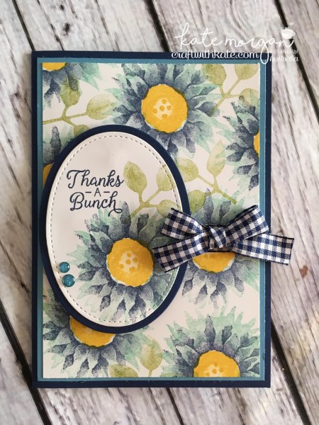 Thanks a bunch card using Stampin Up Painted Harvest, by Kate Morgan, Independent Demonstrator, Australia. #makeacardsendacard Blues