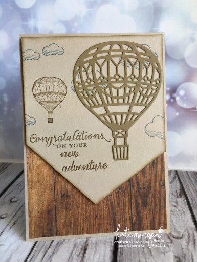 Masculine card using Stampin Ups Lift Me Up, Up &amp; Away dies &amp; Wood Textures DSP by Kate Morgan, Independent Demonstrator, Australia