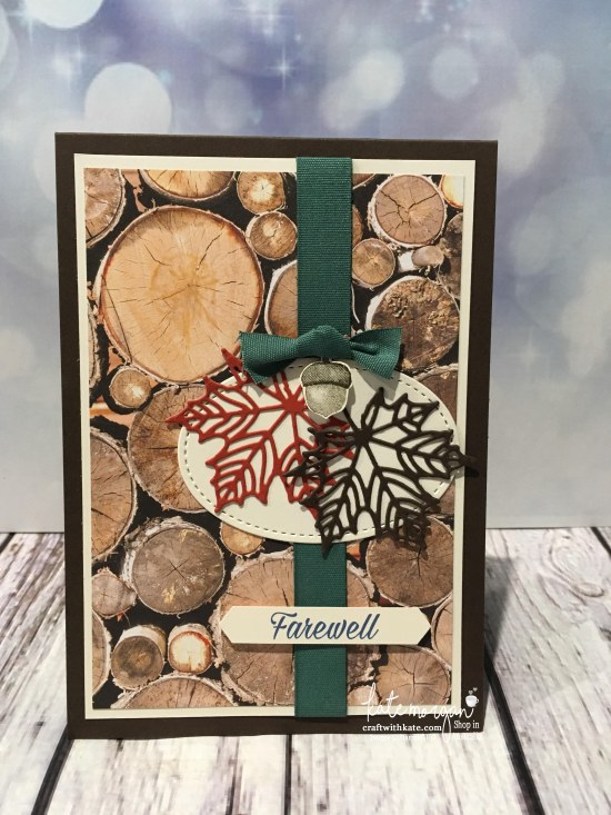 Seasonal Layers thinlits & Wood Textures DSP Masculine Farewell card