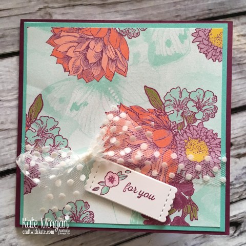 Blog Hop Tea Room DSP, Accented Blooms, Itty Bitty, Varied Vases, Stitched Labels, Stampin Up by Kate Morgan, Australia. #artwithheart
