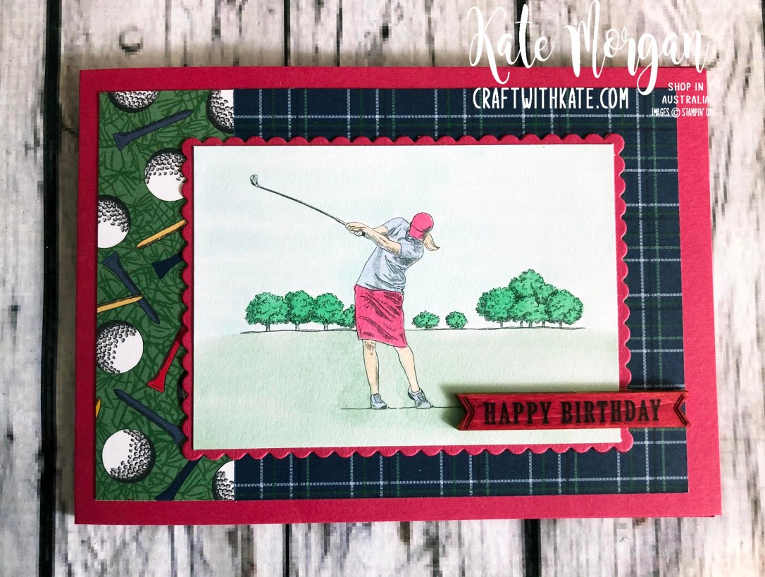 Feminine Golf card 2 using Stampin Up Country Club Suite by Kate Morgan Australia 2020