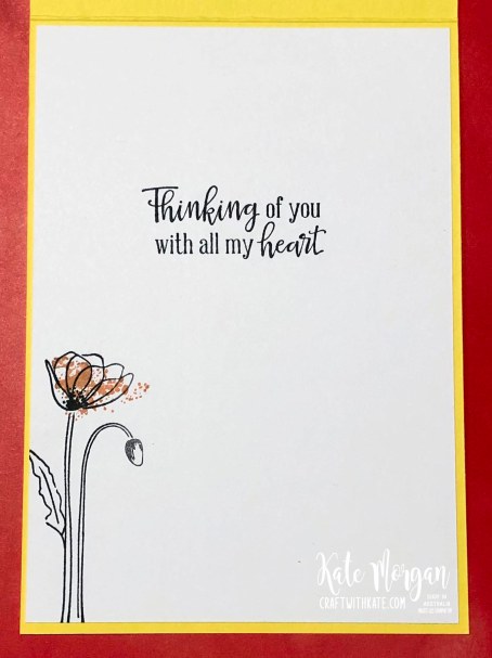 Peaceful Poppies cards by Kate Morgan, Stampin Up Australia 2020 inside