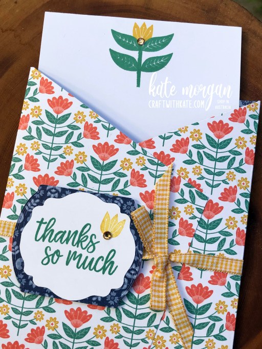 Sweet Symmetry card by Kate Morgan, Stampin Up Australia 2021 open