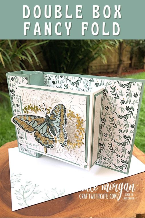Double Box Fancy Fold card using Eden's Garden Collection by Kate Morgan, Stampin Up Australia 2022.