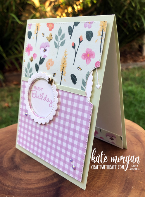 Give it a Whirl Pansy card for CCBH by Kate Morgan, Stampin Up Australia 2022 side