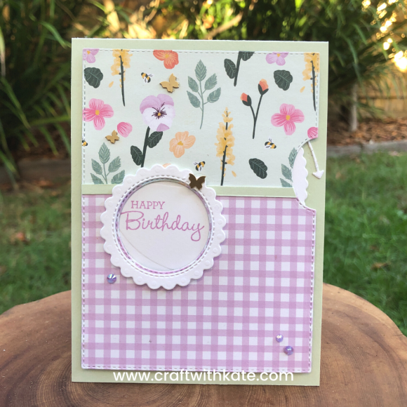 Give it a Whirl Pansy card for CCBH by Kate Morgan, Stampin Up Australia 2022