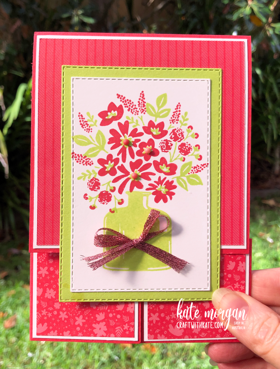 Dutch Fold Card using Stampin Up In Color Sweet Sorbet for Colour Creations Blog Hop by Kate Morgan Australia 2022 closed