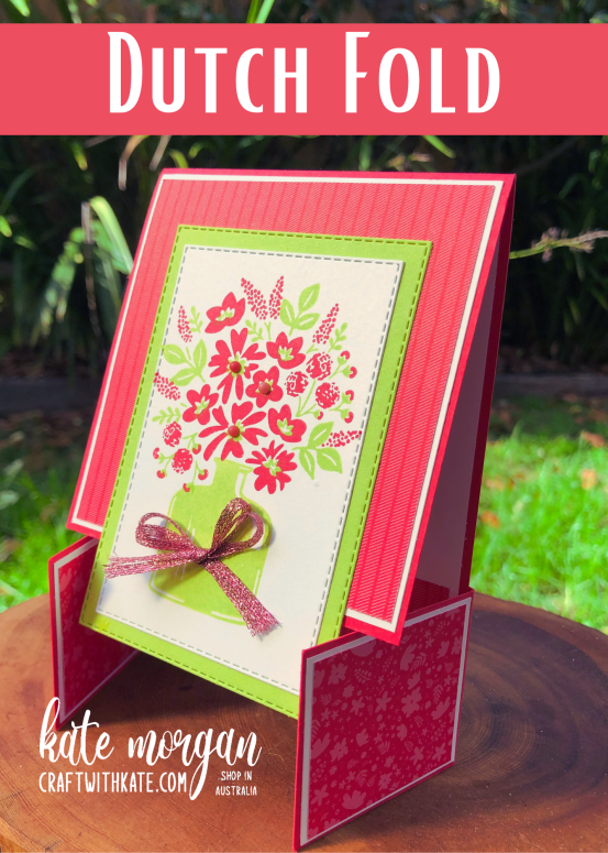 Dutch Fold Card using Stampin Up In Color Sweet Sorbet for Colour Creations Blog Hop by Kate Morgan Australia 2022
