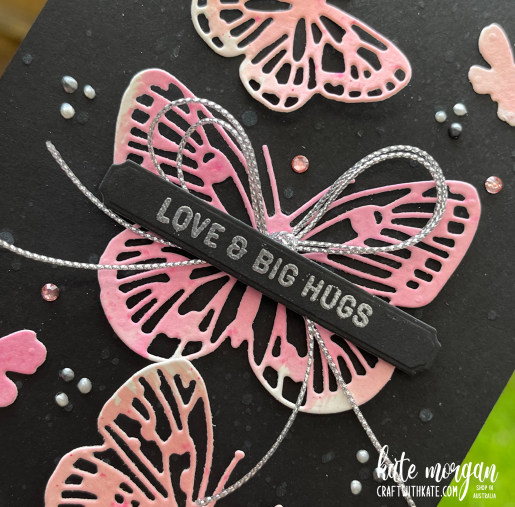 Butterfly Wings watercolour card Flirty Flamingo CCBH by Kate Morgan, Stampin Up Australia 2022