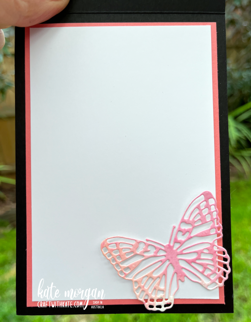 Butterfly Wings watercolour card for Flirty Flamingo CCBH by Kate Morgan, Stampin Up, Australia 2022