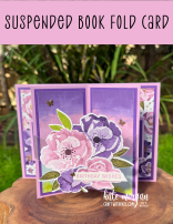 Suspended Book Fold card for Fresh Freesia Colour Creations Blog Hop by Kate Morgan, Stampin Up Australia 2022