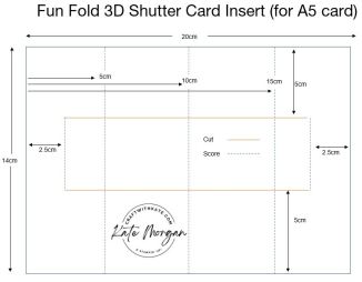 Fun Fold 3D Shutter card Insert for A5 Card