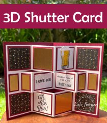 Masculine 3D Shutter Card Brewed For You by Kate Morgan, Stampin Up Australia 2022