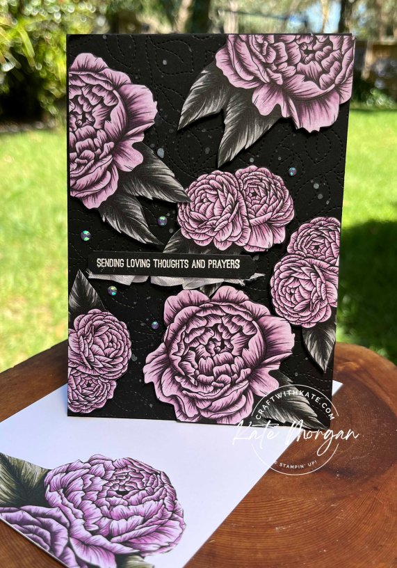 Favored Flowers floating sympathy card by Kate Morgan, Stampin Up Australia SAB 2023 inside