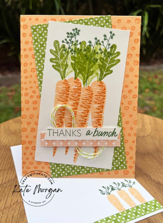 Thanks a Bunch carrot card for Pale Papaya CCBH by Kate Morgan Stampin Up Australia SAB 2023 insert
