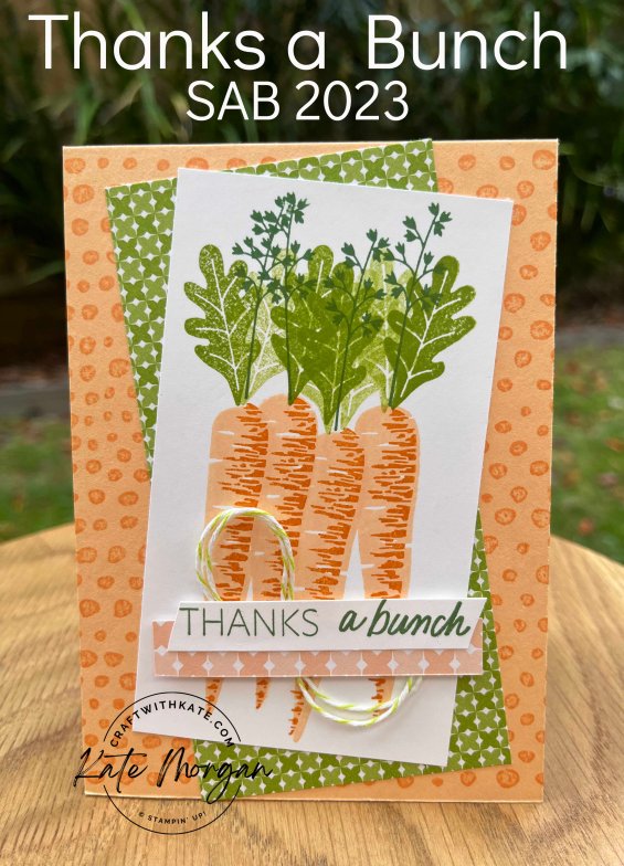 Thanks a Bunch carrot card for Pale Papaya CCBH by Kate Morgan Stampin Up Australia SAB 2023