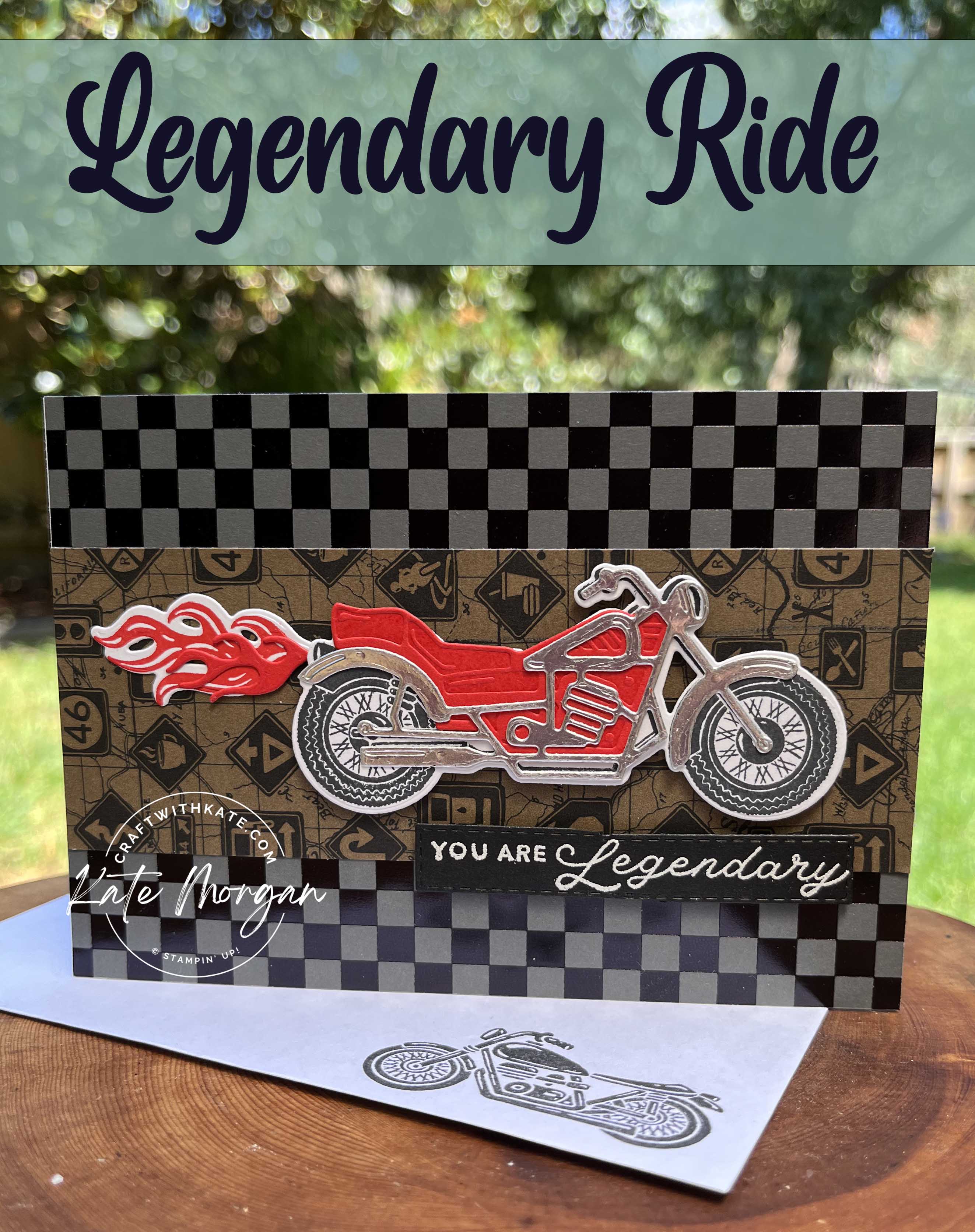 Legendary Ride masculine card by Kate Morgan, Stampin Up Australia SAB 2023