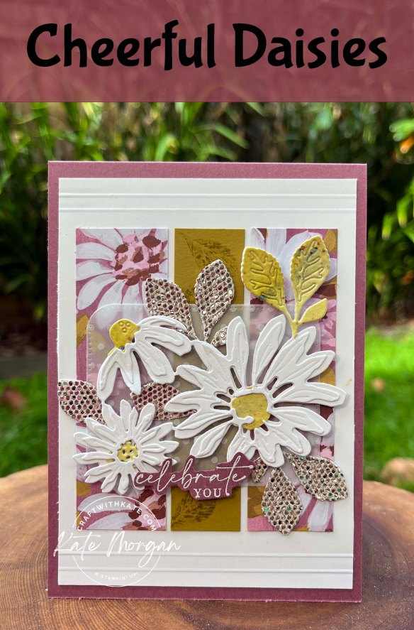 Cheerful Daisies Card for Wild Wheat colour creations blog hop 2023 by Kate Morgan, Stampin Up Australia