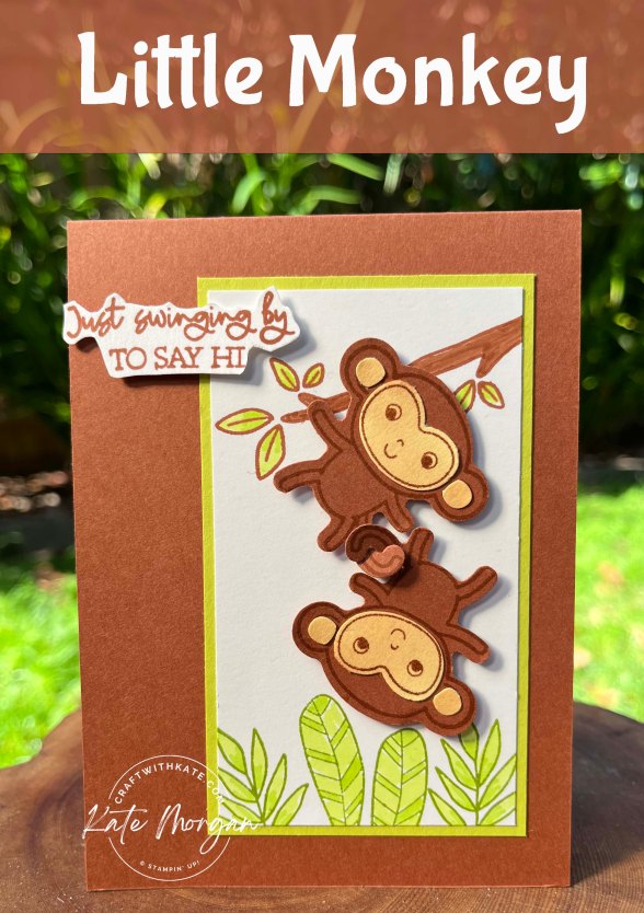 Little Monkey Copper Clay card by Kate Morgan, Stampin Up Australia 2023