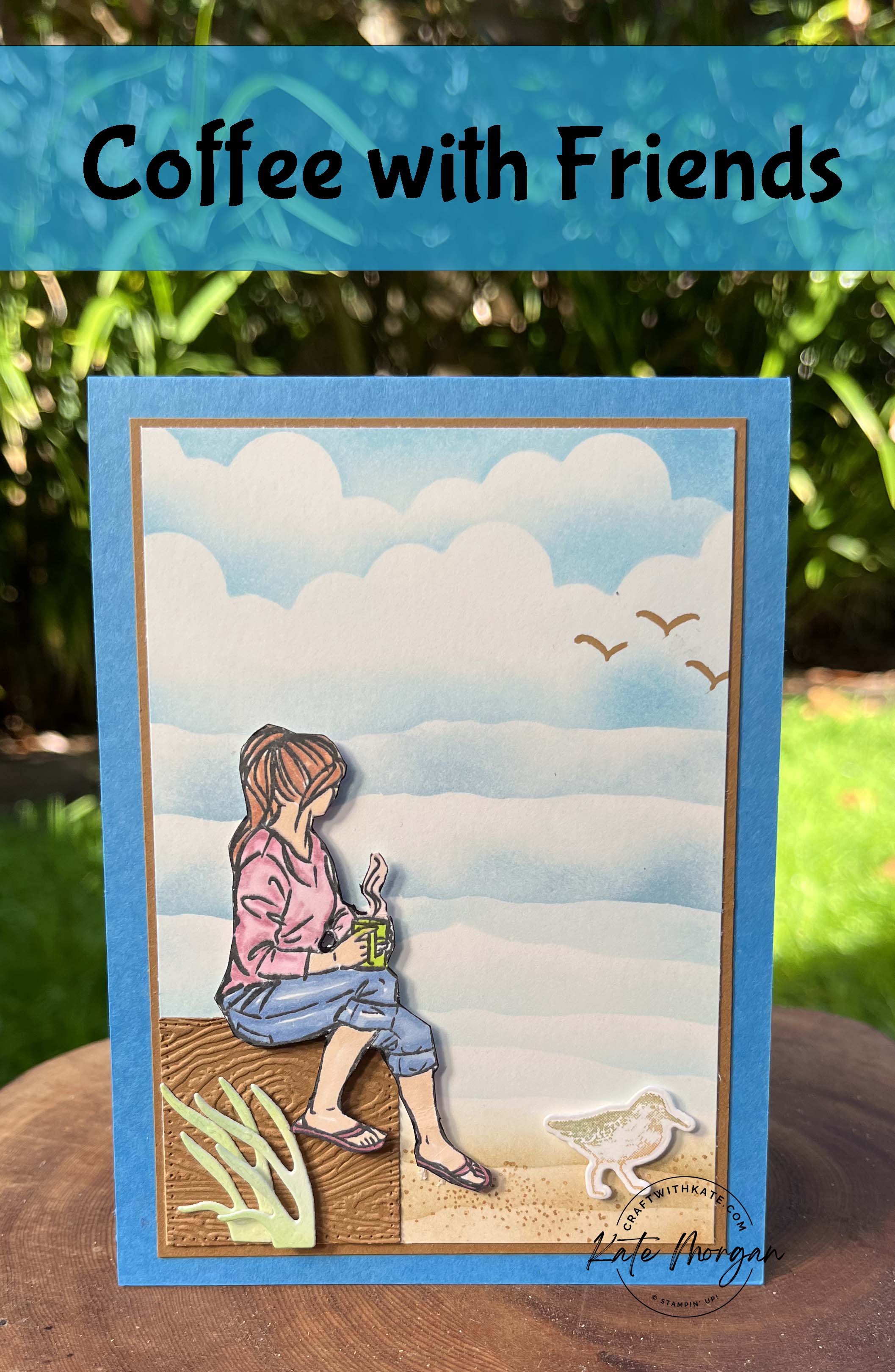 Coffee with Friends Azure Afternoon colour creations blog hop 2023 by Kate Morgan, Stampin Up Australia 2023