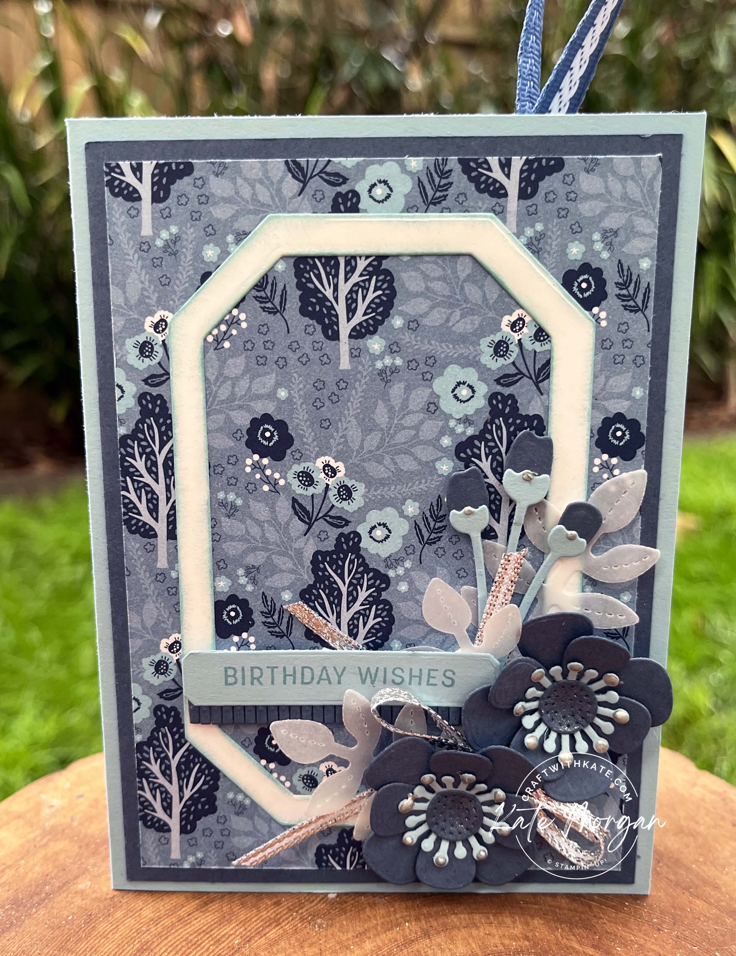 Countryside Inn Bookmark card for Balmy Blue Colour Creations Blog Hop by Kate Morgan, Stampin Up Australia 2023 closed