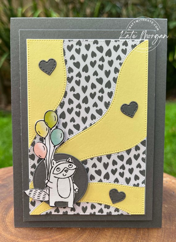 Patchwork Pieces Birthday card 1 Basic Gray colour creations blog hop 2023 by Kate Morgan, Stampin Up Australia