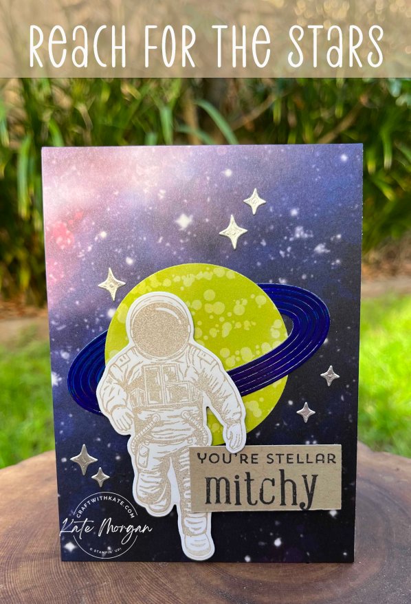 Reach for the Stars Personalised card by Kate Morgan Stampin Up Australia 2023 Crumb Cake Colour Creations Blog Hop