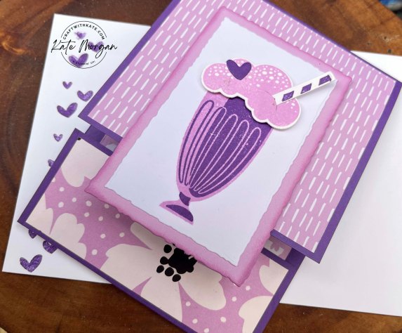Share a Milkshake Pop Up Gift Card Holder Gorgeous Grape Colour Creations Blog Hop by Kate Morgan, Stampin Up Australia 2023 envelope