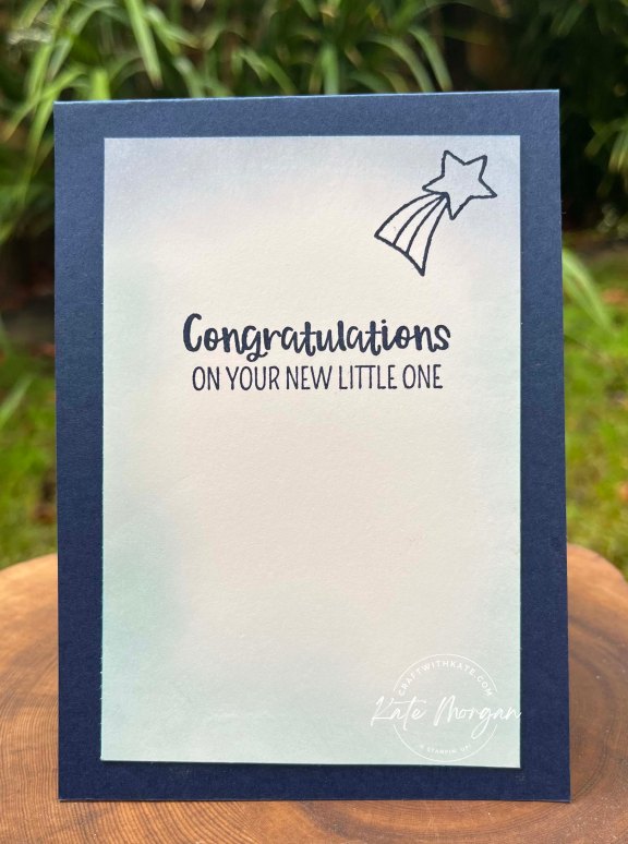Little Dreamers Baby Card for Night of Navy Colour Creations Blog Hop by Kate Morgan, Stampin Up Australia 2024 inside