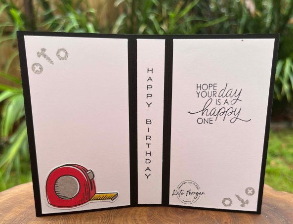 Trusty Tools Fancy Fold Card by Kate Morgan, Stampin Up Australia 2024 back