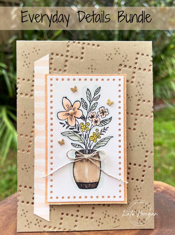 Everyday Details card for Petal Pink Colour Creations Blog Hop by Kate Morgan, Stampin Up Australia 2024