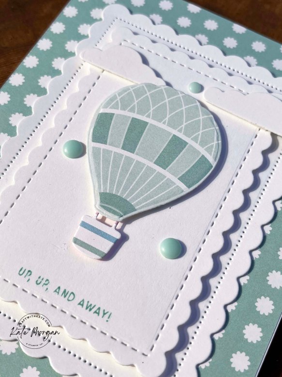 Hot Air Balloon card for Pool Party Colour Creations Blog Hop by Kate Morgan, Stampin Up Australia 2024 detail