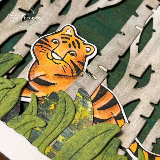 Jungle Pals Tiger card by Kate Morgan, Stmpin Up Australia, SAB 2024 close up