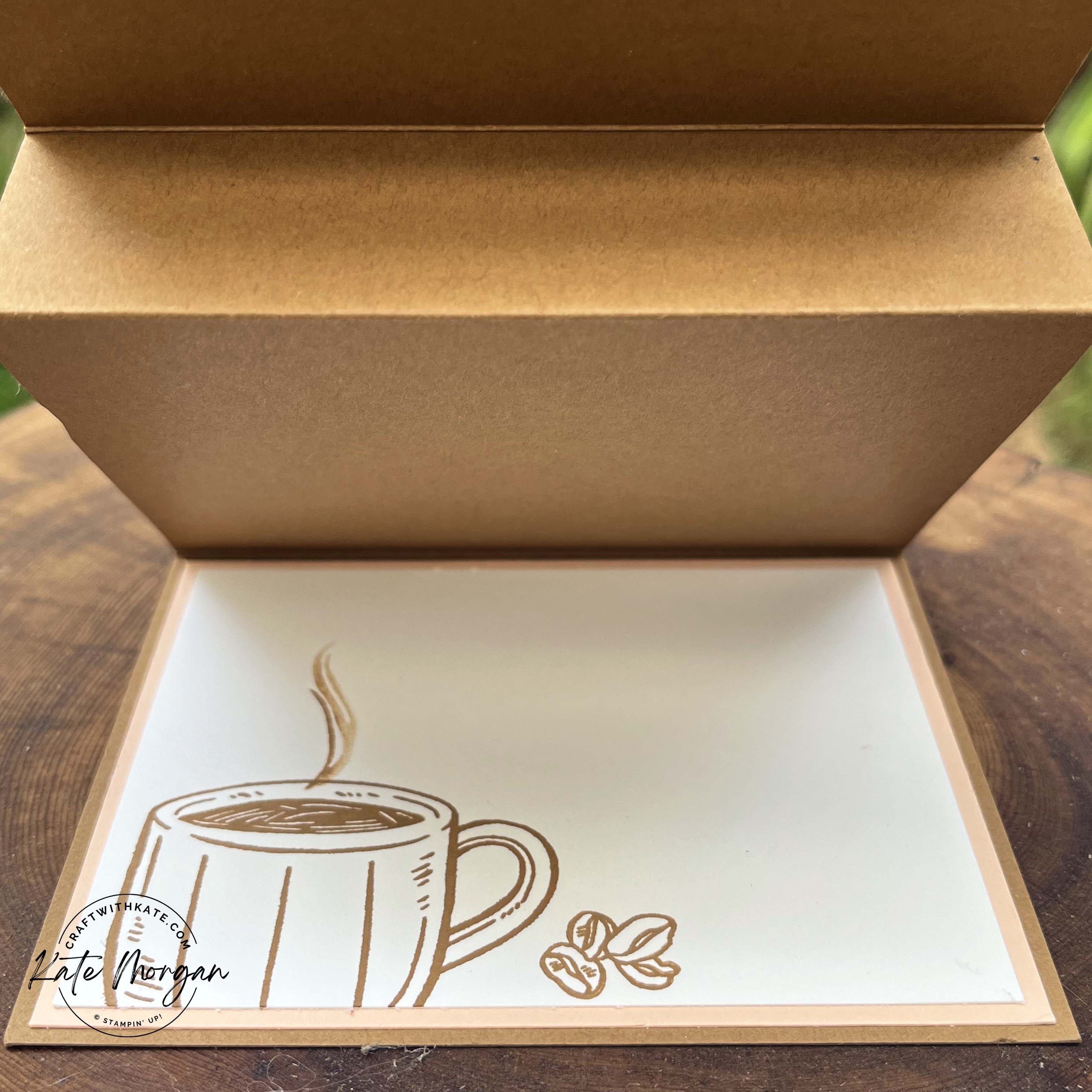 Latte Love fancy fold card by Kate Morgan Stampin Up Australia 2024 inside
