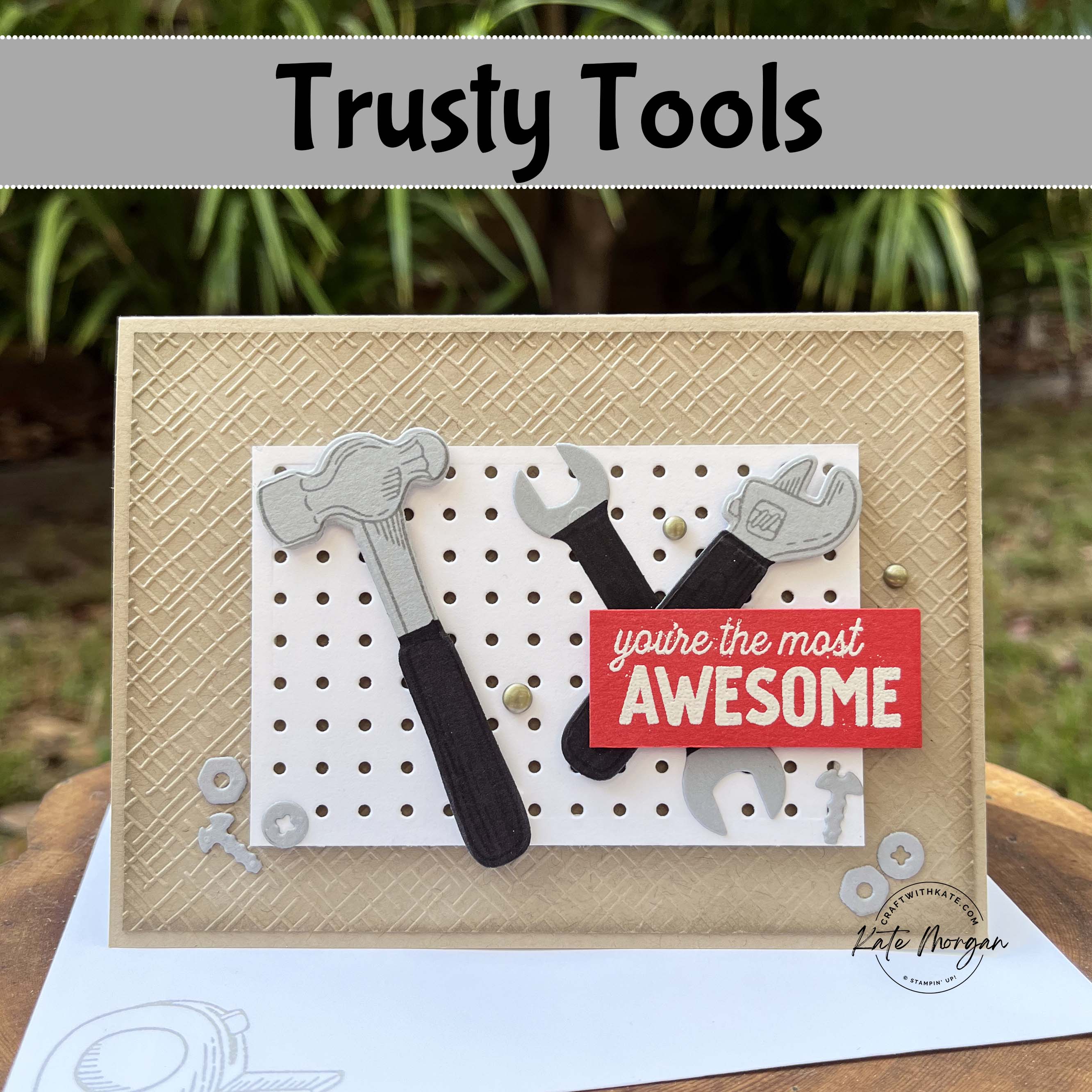 Masculine Trusty Tools card Smoky Slate Colour Creations Blog Hop by Kate Morgan Stampin Up Australia 2024