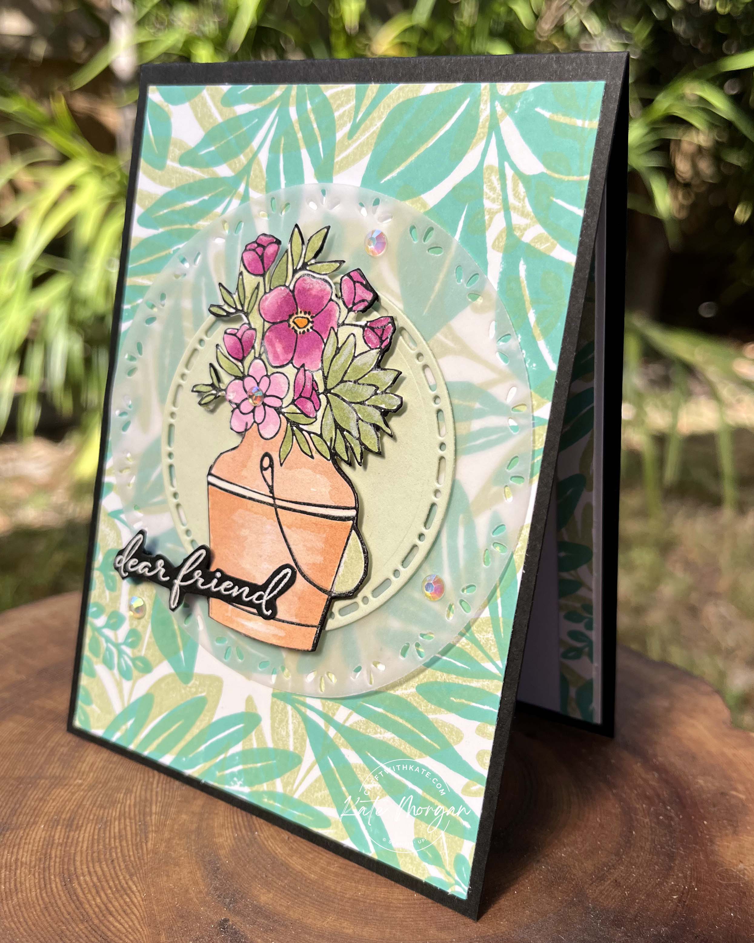Country Flowers &amp; Leaf Collection sneak peek for Soft Sea Foam Colour Creations blog hop by Kate Moegan, Stmpin Up Australia 2024.