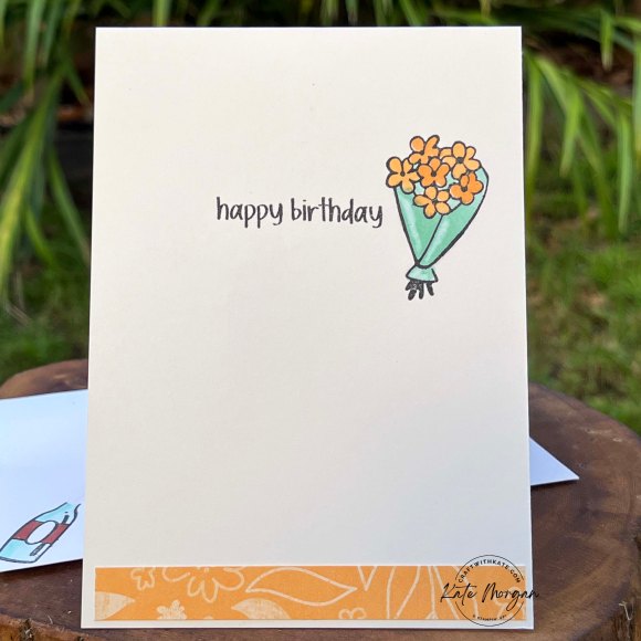 50th birthday card using Spotlight on Nature dies & Attention Shoppers for Peach Pie Colour Creations blog hop by Kate Morgan, Stampin Up Australia 2024 inside