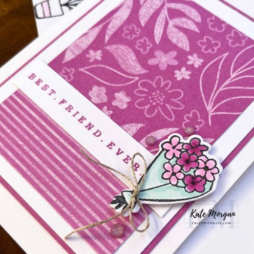6x6 In Color DSP OSW 3 quick cards using Attention Shoppers &amp; Country Flowers for Petunia Pop Colour Creations blog hop by Kate Morgan, Stampin Up Australia 2024 detail