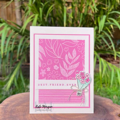 6x6 In Color DSP OSW 3 quick cards using Attention Shoppers &amp; Country Flowers for Petunia Pop Colour Creations blog hop by Kate Morgan, Stampin Up Australia 2024
